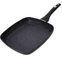 Zwarte grillpan koekenpan voor alle hittebronnen 26 cm   - - thumbnail