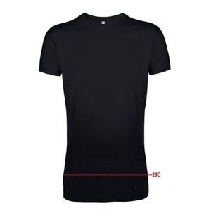 Extra lang formaat basic heren t-shirt zwart 3XL  -