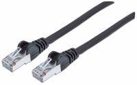 Intellinet 740623 RJ45 Netwerkkabel, patchkabel CAT 6A S/FTP 0.50 m Zwart Folie afscherming, Afscherming gevlochten, Afgeschermd, Geschikt voor HDMI,