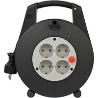 Kabelhaspel Brennenstuhl 4 voudig 15 meter zwart/grijs | 2 stuks