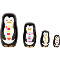 Speelgoed houten pinguins baboesjka set   - - thumbnail
