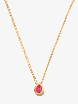 Yvonne Léon collier en or 9ct à ornements de cristaux
