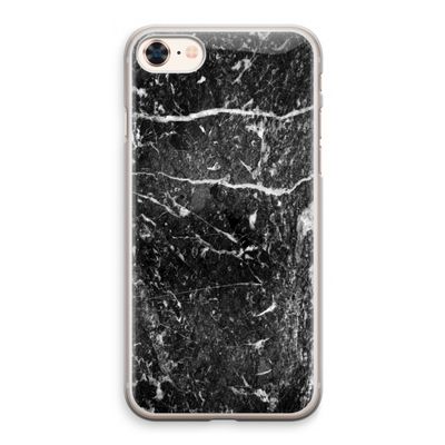 Zwart marmer: iPhone 8 Transparant Hoesje