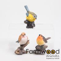 Farmwood Animals Farmwood vogel op steen/stronk 6x3,5x7cm