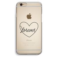 Forever heart black: iPhone 6 / 6S Transparant Hoesje