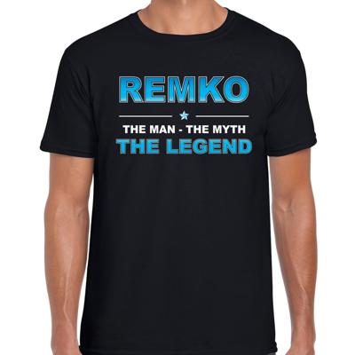 Remko Voornaam cadeau - The man, The myth the legend - zwart - voor heren - verjaardag