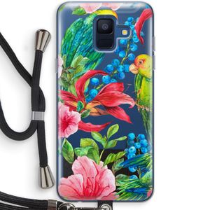 Papegaaien: Samsung Galaxy A6 (2018) Transparant Hoesje met koord