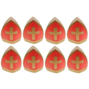 8x Sinterklaas kinder mijter van karton