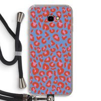 Leopard blue: Samsung Galaxy J4 Plus Transparant Hoesje met koord