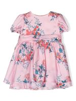 Roberto Cavalli Junior floral-print short-sleeve silk dress - Rose