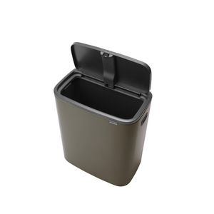 Brabantia Bo Touch Bin 60 l Rechthoekig Kunststof Zwart, Platina