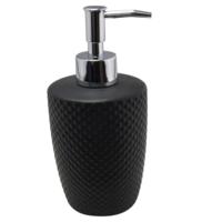 Svenska Living Zeeppompje/dispenser - zwart - keramiek - 400 ml - navulbaar - keuken/toilet/badkamer