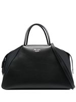 Prada sac à main en cuir à plaque logo - Noir - thumbnail