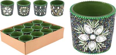 Home & Styling Theelichthouder 6cm m.kralen multicolor