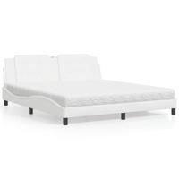 Bed met matras "Zadar" kunstleer wit 180x200 cm