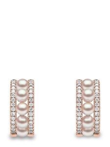 Yoko London boucles d'oreilles en or rose 18ct pavées de diamants