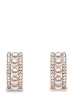 Yoko London boucles d'oreilles en or rose 18ct pavées de diamants - thumbnail