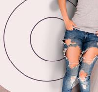 Minimaal cirkelvormig ontwerp vinyl tapijt