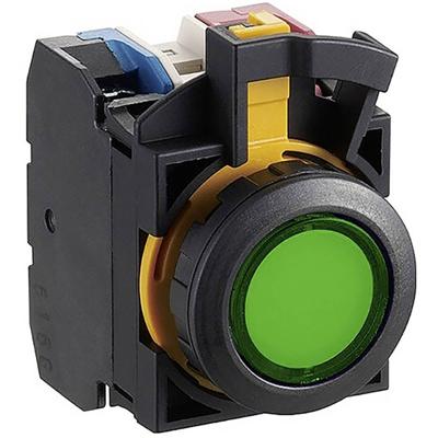 Idec CW1L-M1E10QM4G CW Series Druktoets 24 V 12 mA 1x uit/(aan) Continu Groen 1 stuk(s)
