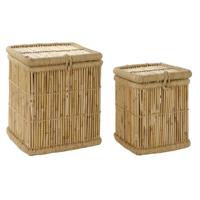 Mandenset DKD Home Decor Natuurlijk Touw Bamboe (46 x 46 x 55 cm)