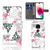 Motorola Moto G7 | G7 Plus | Telefoonhoesje | Met pasjeshouder | Flamingo Triangle