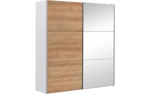 Goossens Kledingkast Easy Storage Sdk, 203 cm breed, 220 cm hoog, 1x 3 paneel schuifdeur li en 1x 3 paneel spiegel schuifdeur re