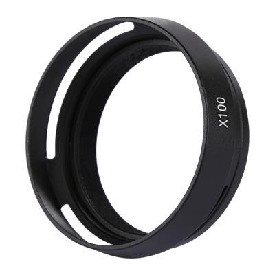 49mm metaal ontlucht zonnekap voor Fujifilm X100(Black)