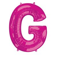 Folieballon Roze Letter 'G' Groot - thumbnail