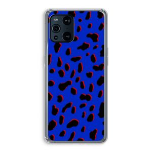 Blue Leopard: Oppo Find X3 Pro Transparant Hoesje