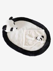 Koffer speeltapijt + knuffel Panda. zwart