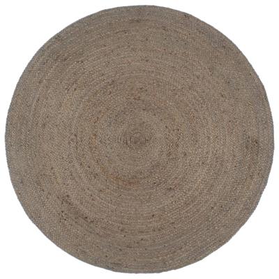 Vloerkleed handgemaakt rond 240 cm jute grijs
