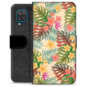 Samsung Galaxy A12 Premium Wallet Hoesje - Roze Bloemen