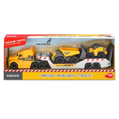 Dickie volvo micro transporter met werkvoertuigen
