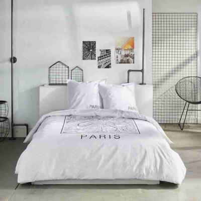 Beddengoedset - TODAY - JAVA - 2 personen - 240x220 cm - Katoen - Parijs print - Wit