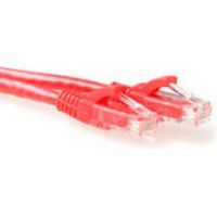 ACT Rode 15 meter U/UTP CAT6A patchkabel snagless met RJ45 connectoren