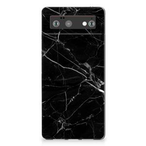 Google Pixel 6 TPU Siliconen Hoesje Marmer Zwart - Origineel Cadeau Vader