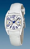 Festina horlogeband F16263-1 Leder Wit + wit stiksel - thumbnail