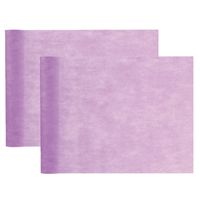 Santex Tafelloper op rol - 2x - polyester - lila paars - 30 cm x 10 m - Feesttafelkleden - thumbnail