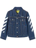 Off-White Kids veste en jean à imprimé Arrows - Bleu