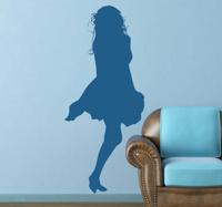 Sticker silhouette vrouw blauw - thumbnail