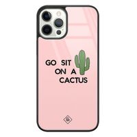 iPhone 12 Pro glazen hardcase - Go sit on a cactus