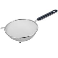Westmark Keuken vergiet met handvat - zwart/zilver - rvs - 31 x D16 cm
