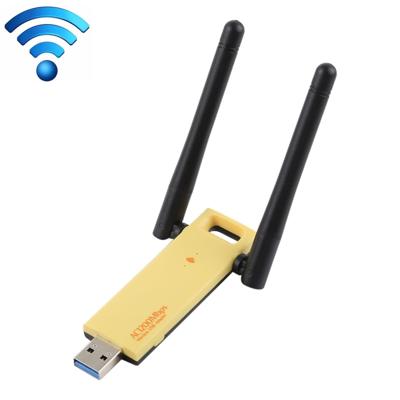 AC1200Mbps 2.4GHz & 5GHz Dual-Band USB 3.0 WiFi Adapter externe netwerkkaart met 2 externe antenne (geel)