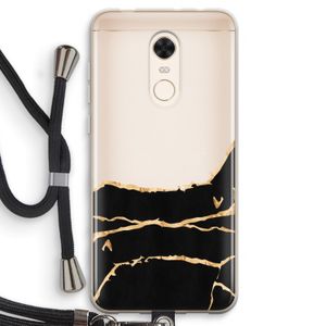 Gouden marmer: Xiaomi Redmi 5 Transparant Hoesje met koord