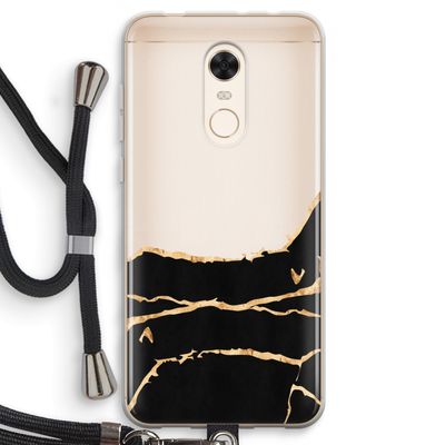 Gouden marmer: Xiaomi Redmi 5 Transparant Hoesje met koord