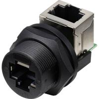 TRU COMPONENTS TC-E13T-FR6-PRF-90 RJ45-bus op bus (90°) aan de achterkant gemonteerde bus IP67 (met schroefdraad) TC-13543660 Aantal polen (sensoren) 8 Zwart 1