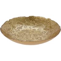 Decoratie schaal/fruitschaal - goud - glas - D40 x H7 cm - rond
