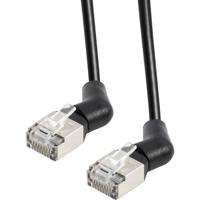 Maxtrack TI53-2L RJ45 Netwerkkabel, patchkabel 10 Gbit/s, CAT 6A U/FTP 2 m Zwart Connectoren 360° draaibaar 1 stuk(s)