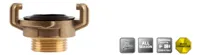 Polet Klauwkoppeling 3/4'-19mm met buitendraad van messing