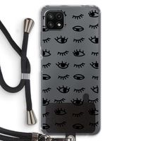 Eye pattern #2: Samsung Galaxy A22 5G Transparant Hoesje met koord
